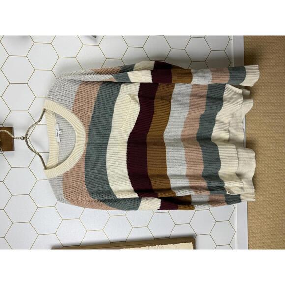 Madewell Striped Muted Thompson Pocket Pullover Sweater - Size - Small - Picture 6 of 7